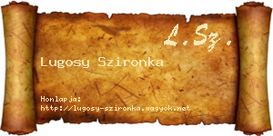 Lugosy Szironka névjegykártya
